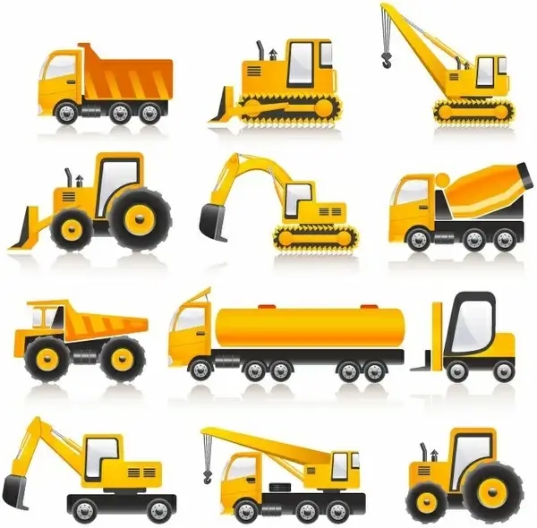 Construction Vehicles Vector Collection