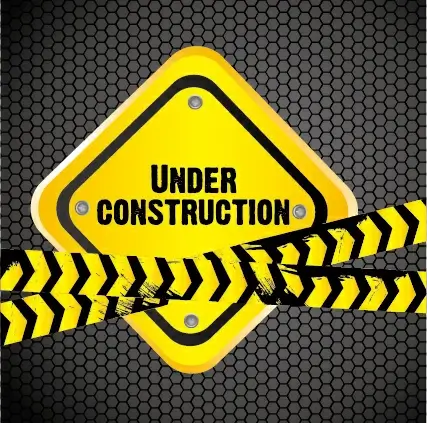 construction warning sign vectors background