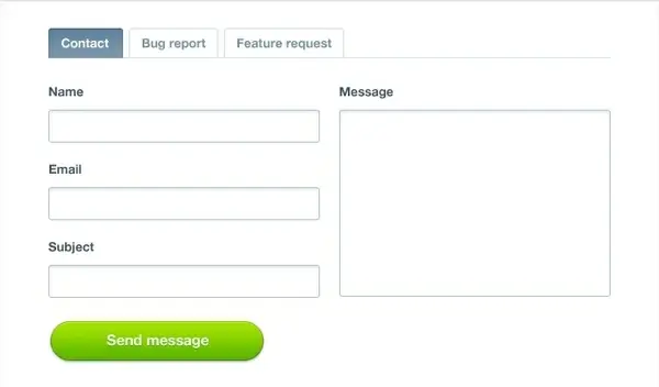 Contact Form with Tabs