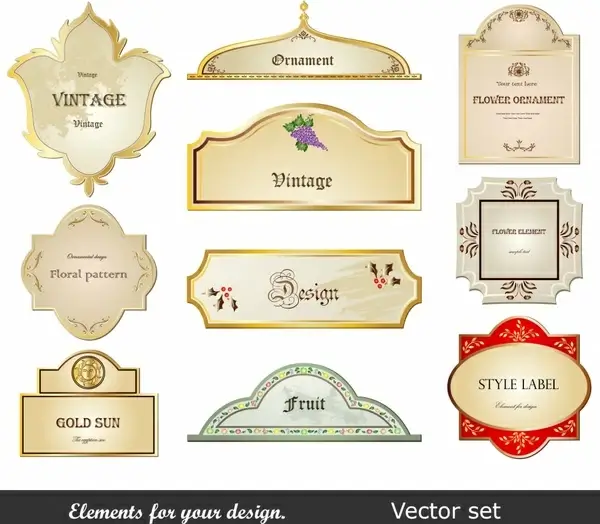 label templates elegant classical symmetric decor