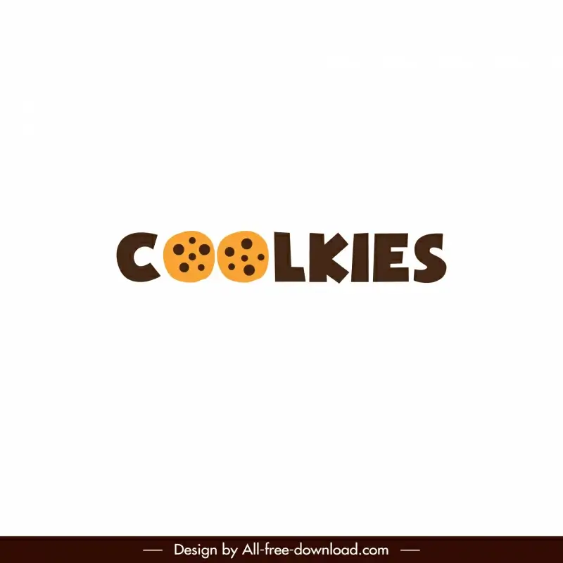 cookies logotype flat classical biscuits texts sketch