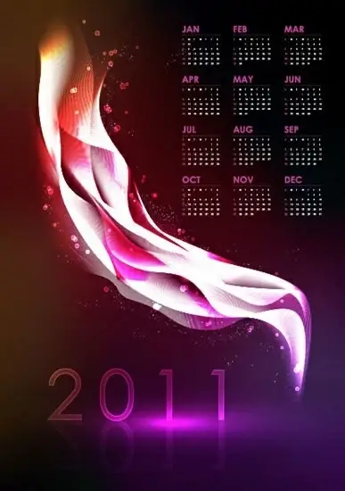 2011 calendar template shiny dark violet light motion