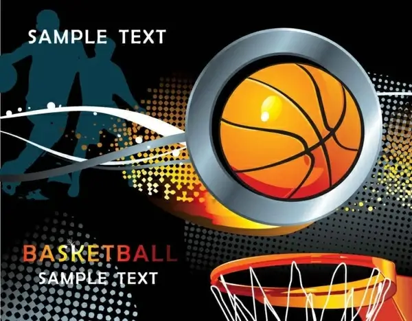 Cool basketball element vector background