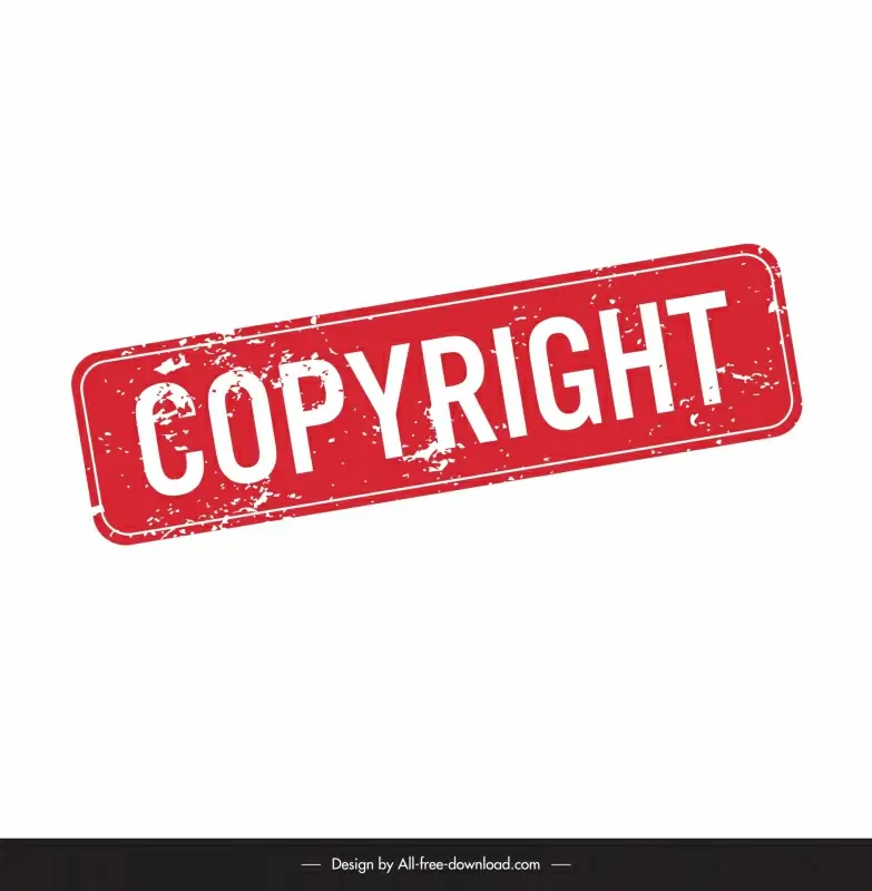 copyright stamp template flat classic rectangular shape