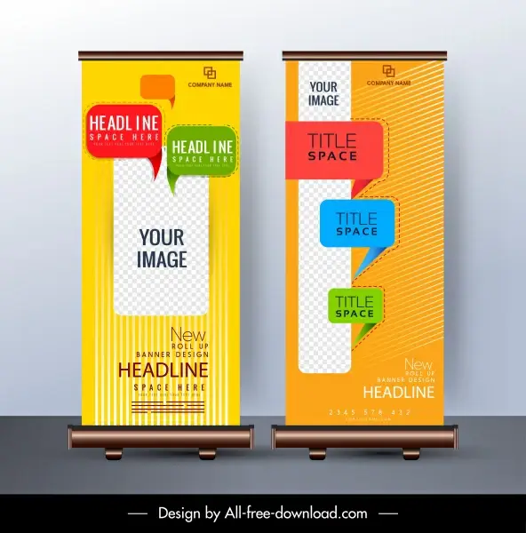 corporate banner template colorful decor standee shape