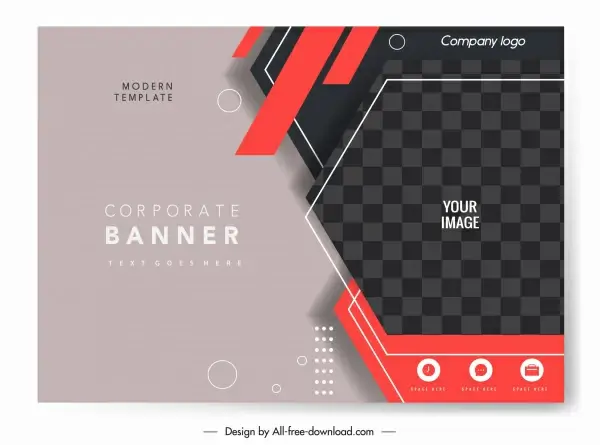 corporate banner template elegant modern dark checkered decor