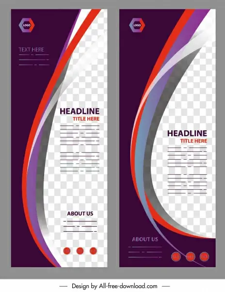 corporate banner template modern checkered curves decor