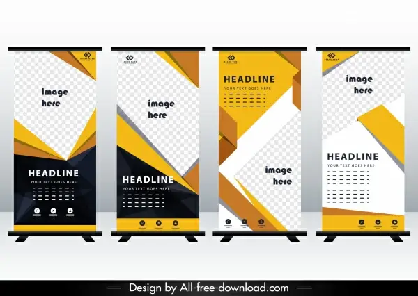 corporate banner templates checkered decor roll up shape