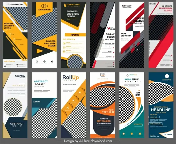 corporate banner templates collection modern vertical design