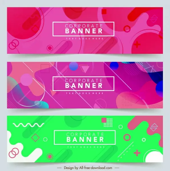 corporate banner templates colorful abstract geometric decor