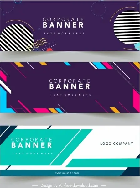 corporate banner templates modern abstract flat geometric decor