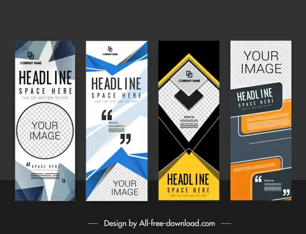 corporate banner templates modern abstract technology colorful vertical