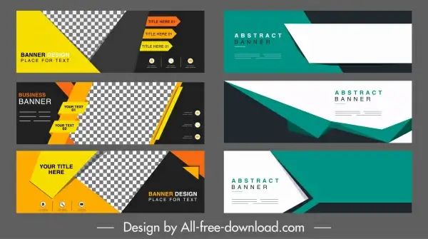 corporate banner templates modern abstract technology horizontal design