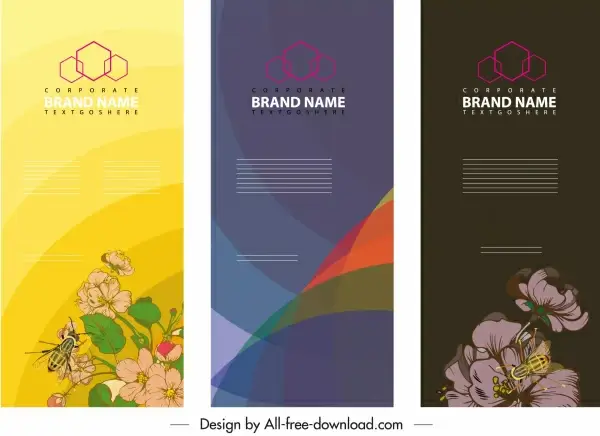 corporate banner templates modern classic flora abstract decor