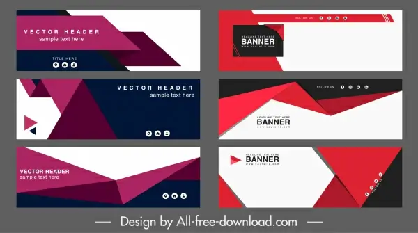 corporate banner templates modern colored geometry horizontal design