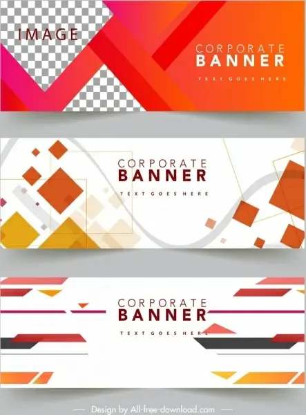 corporate banner templates modern colorful geometric decor