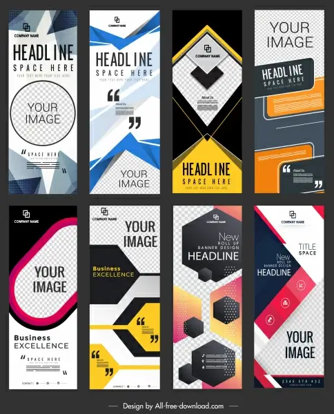 corporate banner templates modern colorful vertical shape