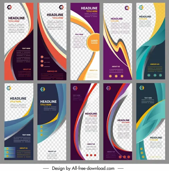corporate banners collection dynamic modern design vertical shapes