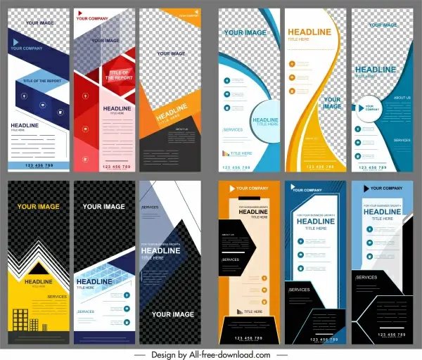 corporate banners collection modern vertical technology decor