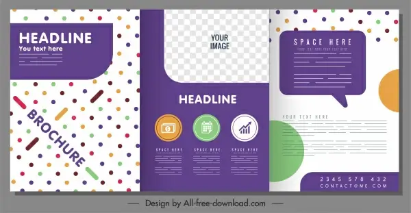 corporate brochure template modern colorful flat trifold design