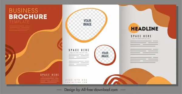 corporate brochure template modern design trifold abstract decor