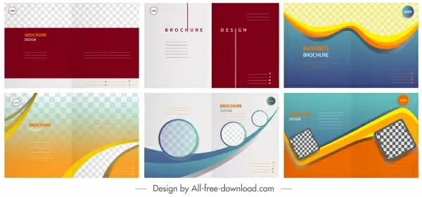 corporate brochure templates colorful modern checkered plain decor