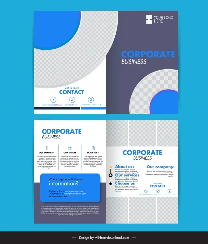 corporate brochure templates elegant checkered circle shapes