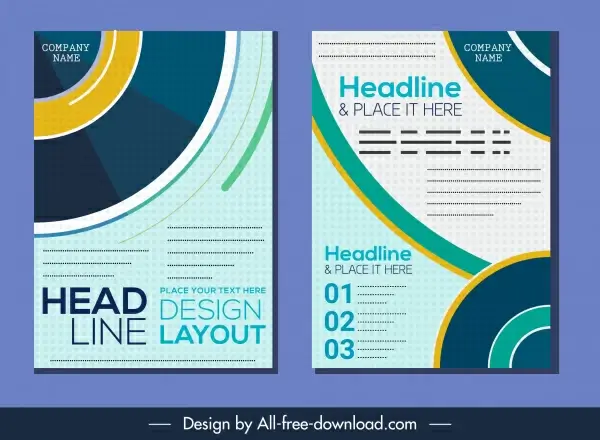 corporate brochure templates modern colorful flat abstract decor