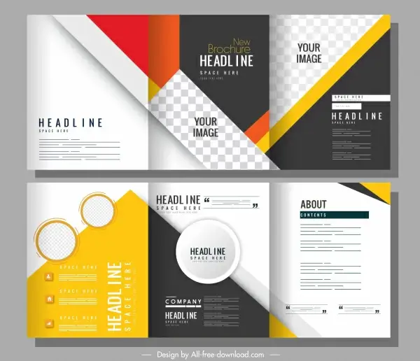corporate brochure templates modern colorful trifold design