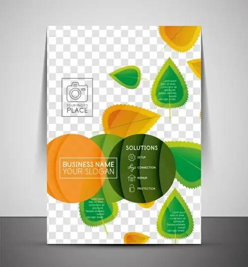 corporate flyer cover set vector illustration