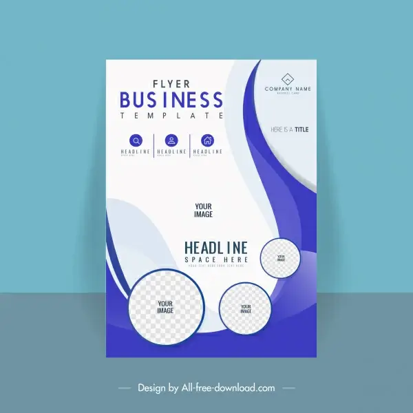 corporate flyer cover template modern checkered circles curves