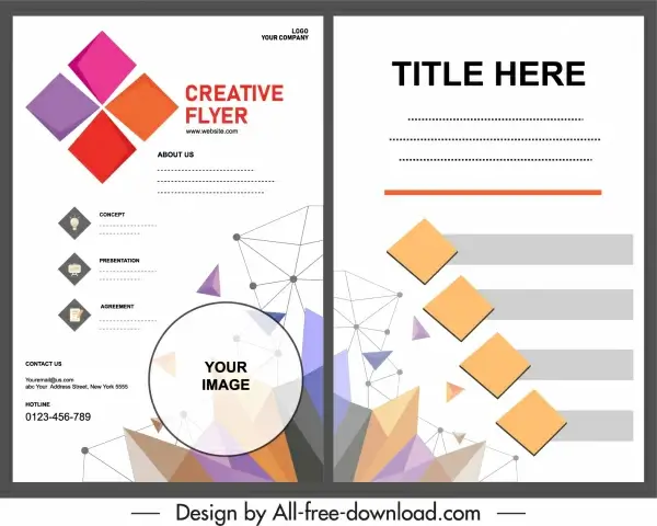 corporate flyer template bright modern geometric decor