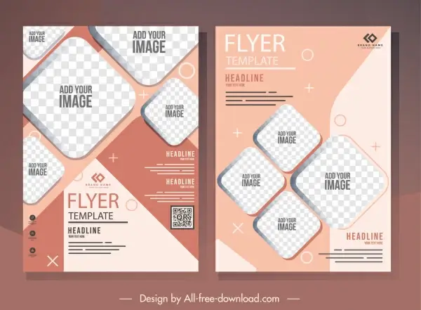 corporate flyer template elegant checkered geometric decor