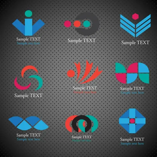corporate logo sets design with abstract illustration