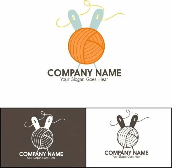 corporate logotype isolation needlework icons design