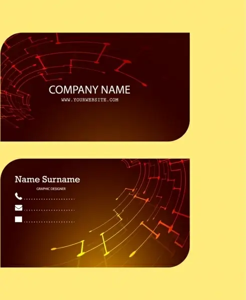 corporate name card design technological symbol decoration background