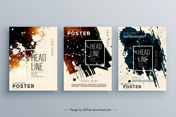 corporate poster template modern colored grunge decor