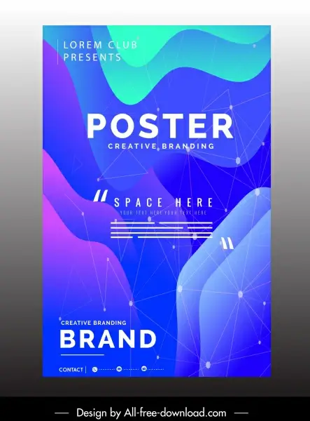 corporate poster template modern colorful dynamic technology decor