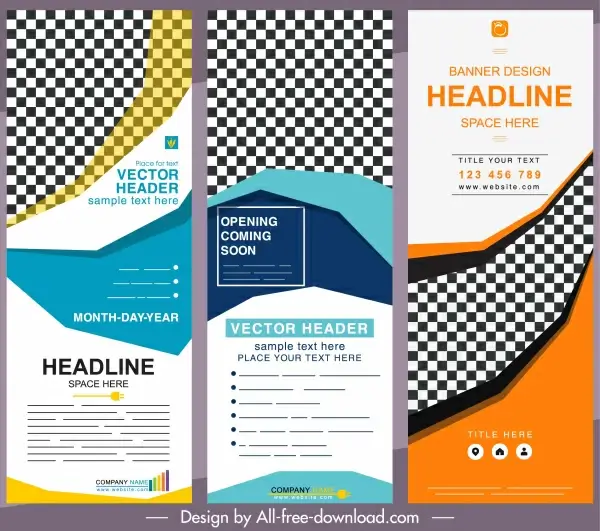 corporate posters templates colorful modern vertical shape