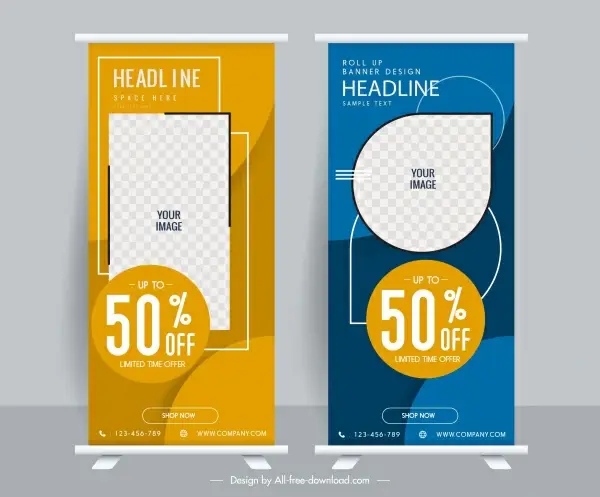 corporate sales banners modern vertical roll up design