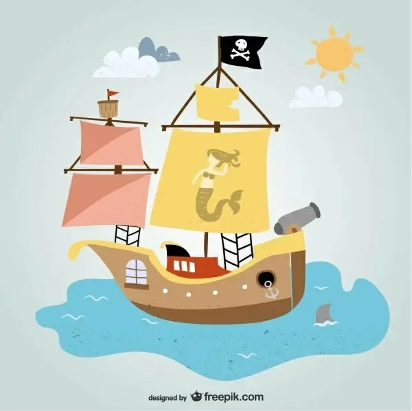 corsair cartoon style vector 