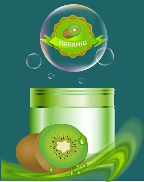 cosmetic advertisement kiwi fruit icon decor