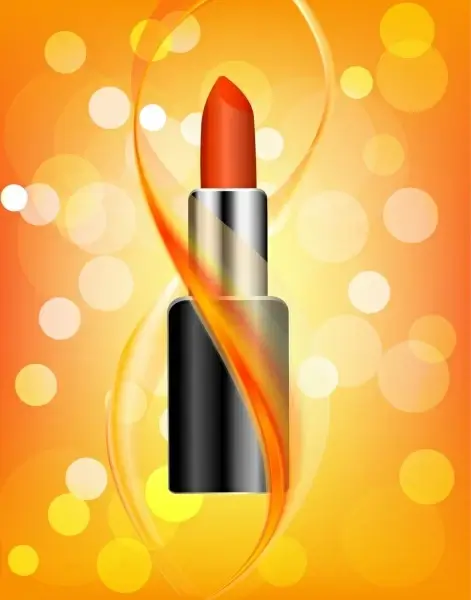 cosmetic advertising background lipstick icon orange sparkling backdrop
