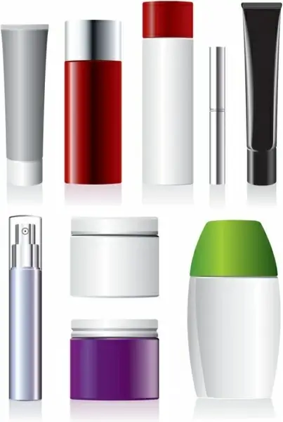 cosmetic containers 04 vector