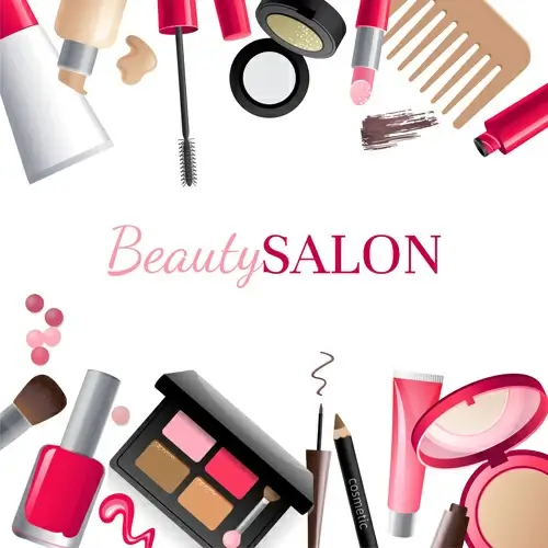 cosmetic with beauty background vector