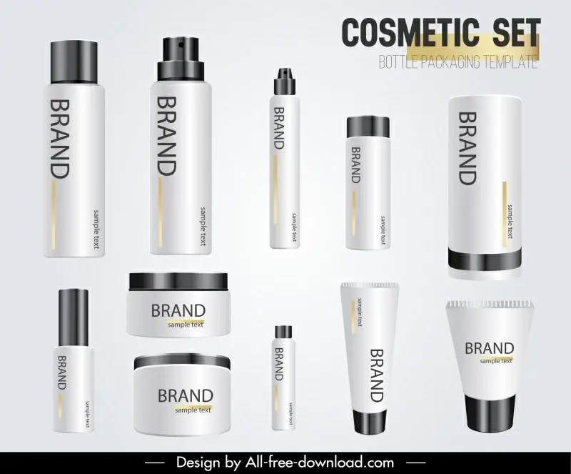 Cosmetics Packaging Template  elegant modern realistic 
