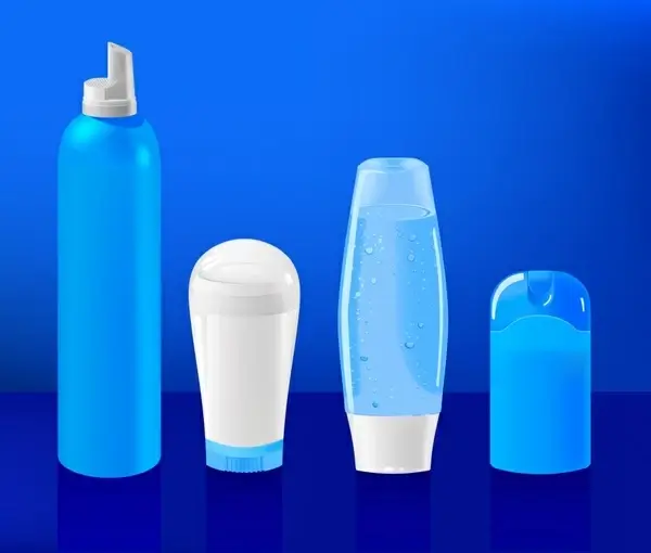 cosmetics advertising background bottle icons blue decor