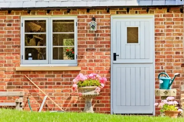 cottage door and window