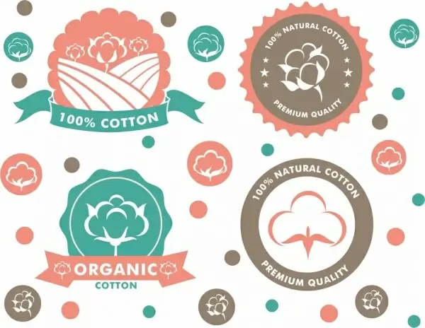 cotton product labels collection various circle shapes