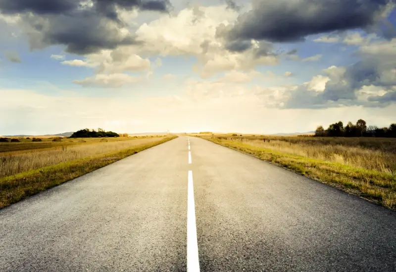 countryside scene picture empty road  